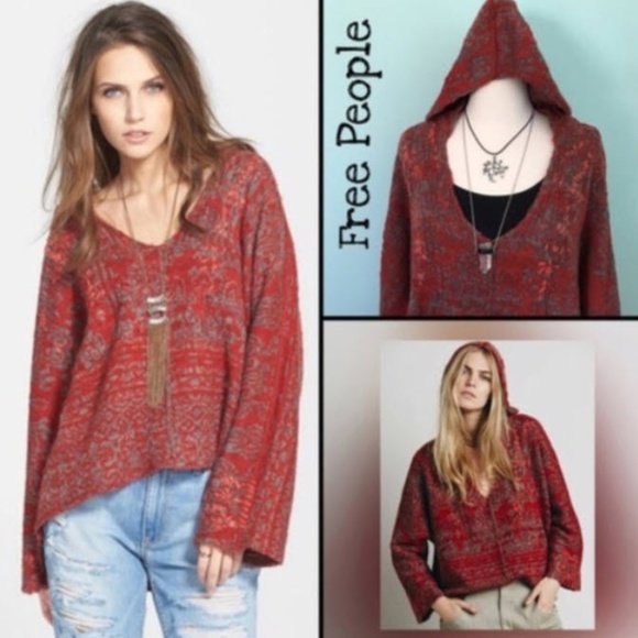 Free People Sweaters - Free People Fairaisle Hoodie Sweater Embroidered
